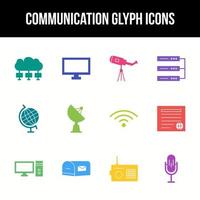 uniek communicatie vector glyph icoon reeks