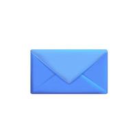 3d vector blauw Gesloten nieuw mail envelop voor inschrijven icoon concept ui web element ontwerp