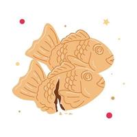 taiyaki koekjes met chocola vector