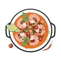 Thais schotel Tom yam soep vector