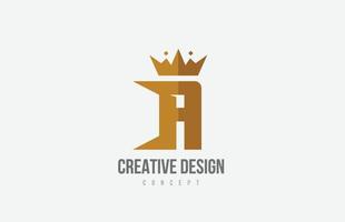 bruin koning kroon een alfabet brief logo icoon met stekels. creatief ontwerp voor bedrijf en bedrijf vector