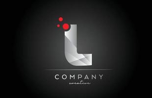 zwart l alfabet brief logo icoon met rood punt. ontwerp geschikt voor een bedrijf of bedrijf vector