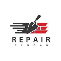 snel huis reparatie en onderhoud logo sjabloon, steen ontwerp illustratie vector