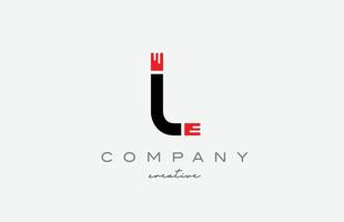 l zwart en rood alfabet brief logo icoon ontwerp. creatief sjabloon geschikt voor een bedrijf of bedrijf vector