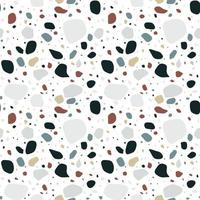 terrazzo structuur klassiek Italiaans verdieping samengesteld van natuurlijk steen, graniet, kwarts, marmer, glas en concreet. vector terrazzo Veneziano naadloos patroon. steen abstract achtergrond voor interieur ontwerp