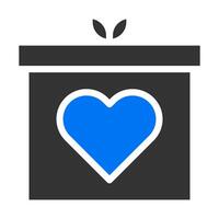 geschenk solide blauw grijs Valentijn illustratie vector en logo icoon nieuw jaar icoon perfect.