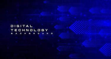abstract digitaal technologie futuristische stroomkring bord blauw achtergrond, cyber wetenschap tech pijl, innovatie toekomst ai groot gegevens, globaal internet netwerk verbinding, wolk hi-tech illustratie vector