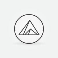 cirkel met Egypte piramides vector concept icoon in schets stijl