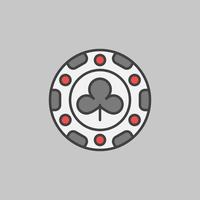 Clubs casino spaander vector concept gekleurde icoon of logo