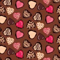 een patroon van chocolaatjes Aan een donker achtergrond. een reeks van verschillend chocolaatjes met verschillend vormen. geschenk omhulsel voor Valentijnsdag dag, moeder dag, verjaardag vector