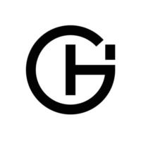 eerste brief gh monogram in de cirkel vorm vector