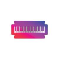 gillette met piano kleurrijk helling scherp muziek- logo ontwerp vector