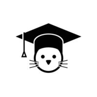 kat vervelend diploma uitreiking pet slim huisdieren gemakkelijk logo ontwerp vector