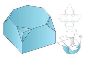 doos verpakking gestanst sjabloonontwerp. 3D-model vector