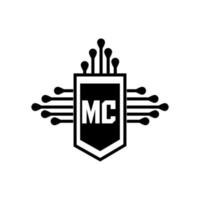mc brief logo ontwerp.mc creatief eerste mc brief logo ontwerp . mc creatief initialen brief logo concept. vector