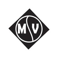 mv brief logo ontwerp.mv creatief eerste mv brief logo ontwerp . mv creatief initialen brief logo concept. vector