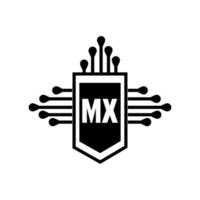 mx brief logo ontwerp.mx creatief eerste mx brief logo ontwerp . mx creatief initialen brief logo concept. vector
