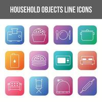 uniek huishouden voorwerpen vector lijn icoon reeks