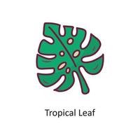 tropisch blad vector gevulde schets icoon ontwerp illustratie. vakantie symbool Aan wit achtergrond eps 10 het dossier
