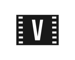 beweging film logo Aan brief v. film film teken, film productie logo vector