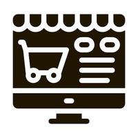 online boodschappen doen icoon vector glyph illustratie