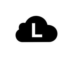 brief l wolk logo ontwerp vector sjabloon