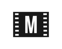 beweging film logo Aan brief m. film film teken, film productie logo vector