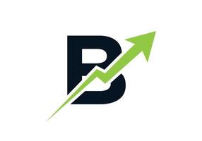 brief b financieel logo bedrijf logotype met groei pijl sjabloon vector