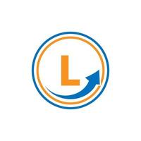 brief l financieel logo bedrijf logotype met groei pijl sjabloon vector