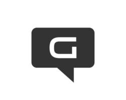 brief g babbelen logo. communicatie logo ontwerp sjabloon vector