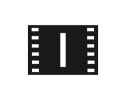 beweging film logo Aan brief i. film film teken, film productie logo vector