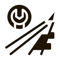 vlak vleugel moersleutel icoon vector glyph illustratie