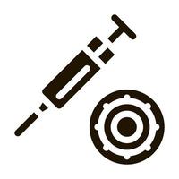 injectiespuit en virus icoon vector glyph illustratie