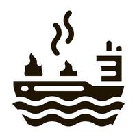 brand Aan schip icoon vector glyph illustratie
