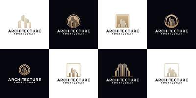 reeks van abstract gebouw logo ontwerp sjabloon vector