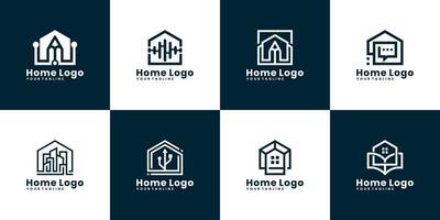 reeks van abstract huis gebouw logo sjablonen, een verzameling van logos van architecten, gebouwen, gebouwen vector