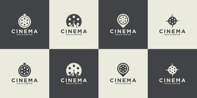 verzameling van bioscoop vector symbolen en retro film embleem verzameling