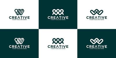 w logo verzameling, eerste w logo, bedrijf, abstract icoon vector