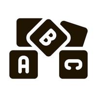 peuter- onderwijs alfabet blokken icoon vector glyph illustratie