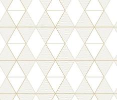 gouden geometrische vector naadloze patronen. gouden lijnen, driehoeken en ruiten op een witte achtergrond. moderne illustraties voor wallpapers, flyers, covers, banners, minimalistische decoraties