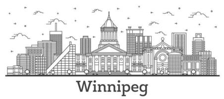 schets winnipeg Canada stad horizon met modern gebouwen geïsoleerd Aan wit. vector