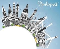 Boedapest Hongarije stad horizon met grijs gebouwen, blauw lucht en kopiëren ruimte. vector