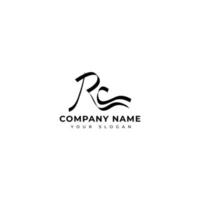 rc eerste handtekening logo vector ontwerp