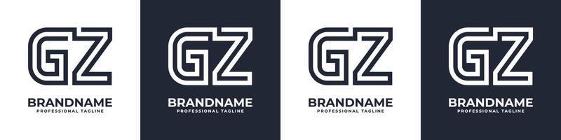 brief gz of zg globaal technologie monogram logo, geschikt voor ieder bedrijf met gz of zg initialen. vector