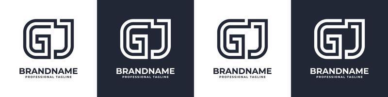 brief gj of jg globaal technologie monogram logo, geschikt voor ieder bedrijf met gj of jg initialen. vector