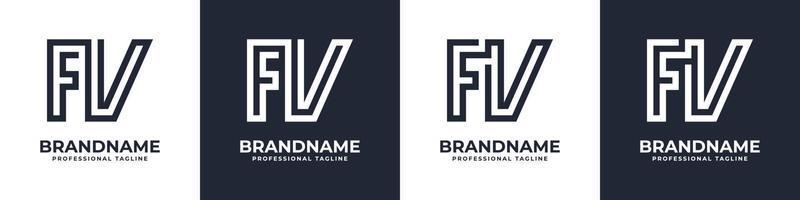 brief fv of vf globaal technologie monogram logo, geschikt voor ieder bedrijf met fv of vf initialen. vector