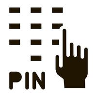 tussenkomst pin code icoon vector glyph illustratie