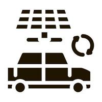 elektro auto zonne- paneel icoon vector glyph illustratie