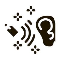 etiket prijs in menselijk oor icoon vector glyph illustratie