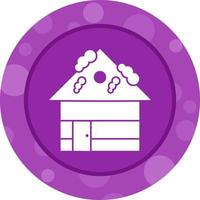 mooi huis in sneeuw glyph vector icoon